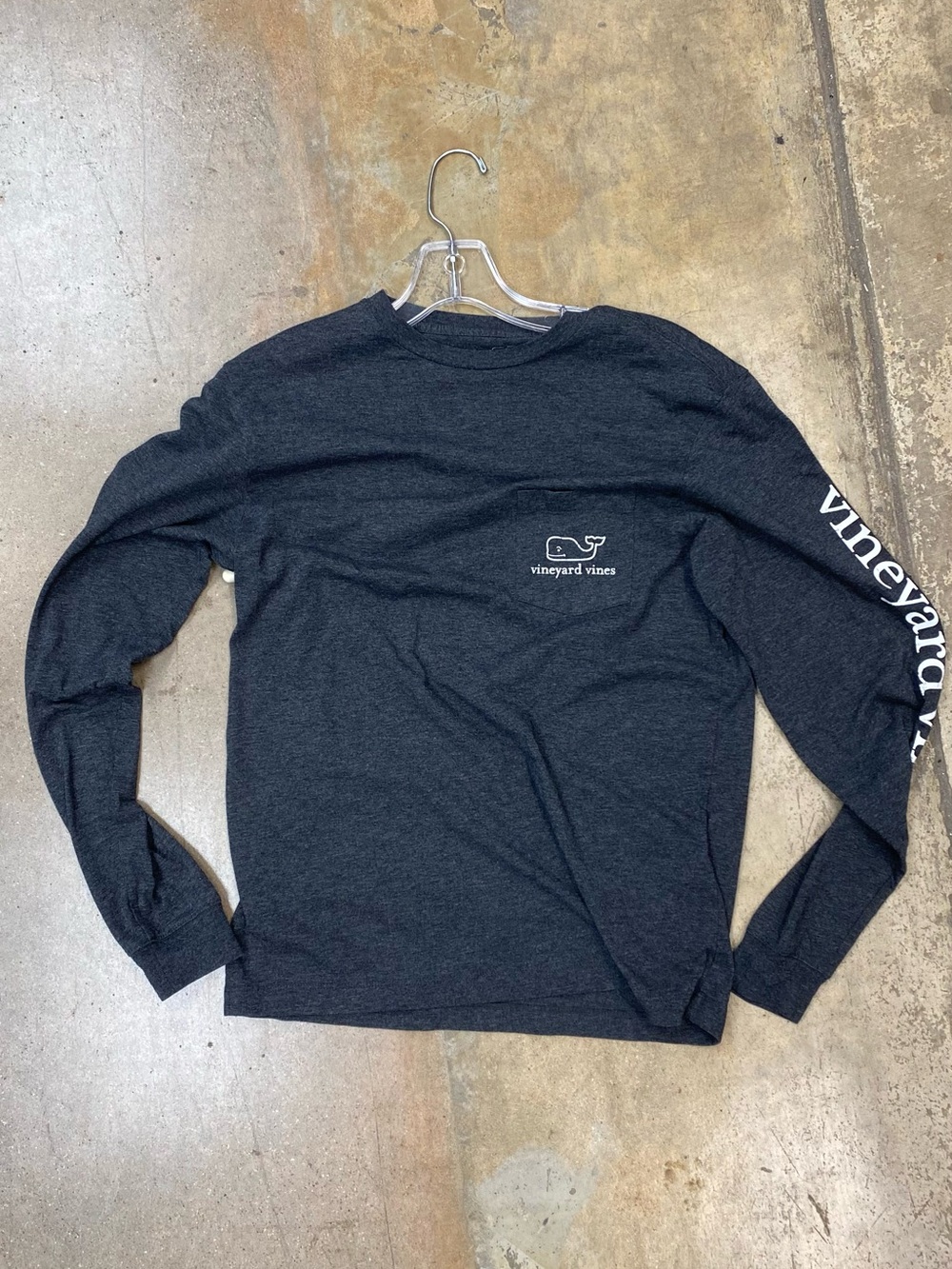 Vineyard Vines Men's Long-Sleeve Whale Logo Tee - Dark Gray